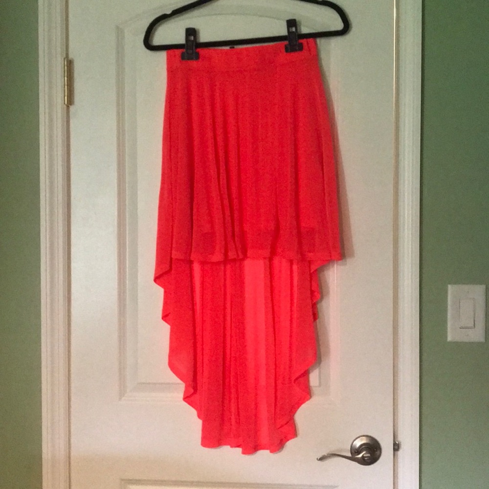 Coral High- low skirt
